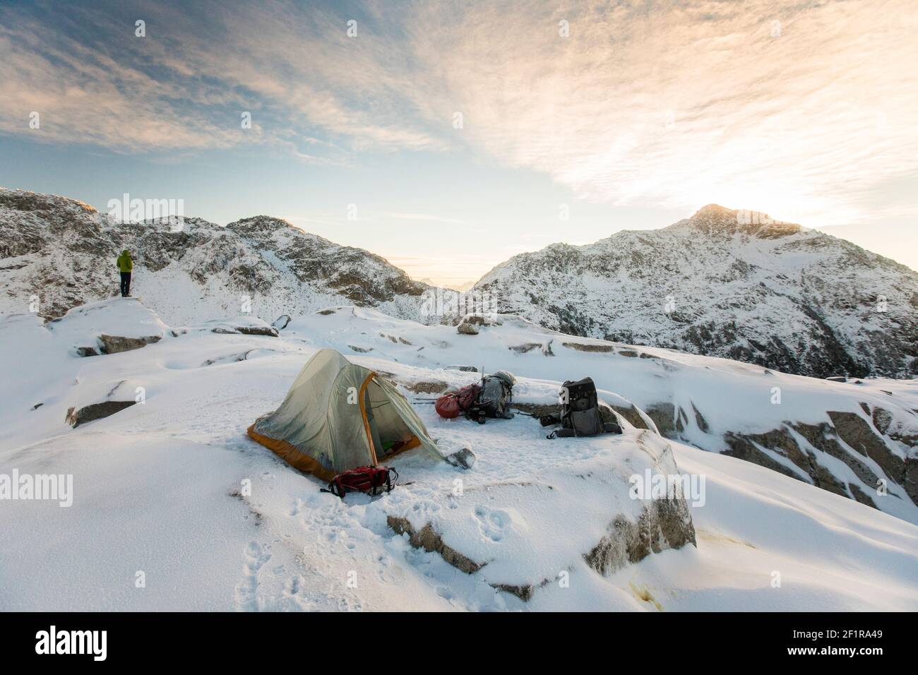Winter Camping In Winter Whistler B C Canada Stock Photo Alamy