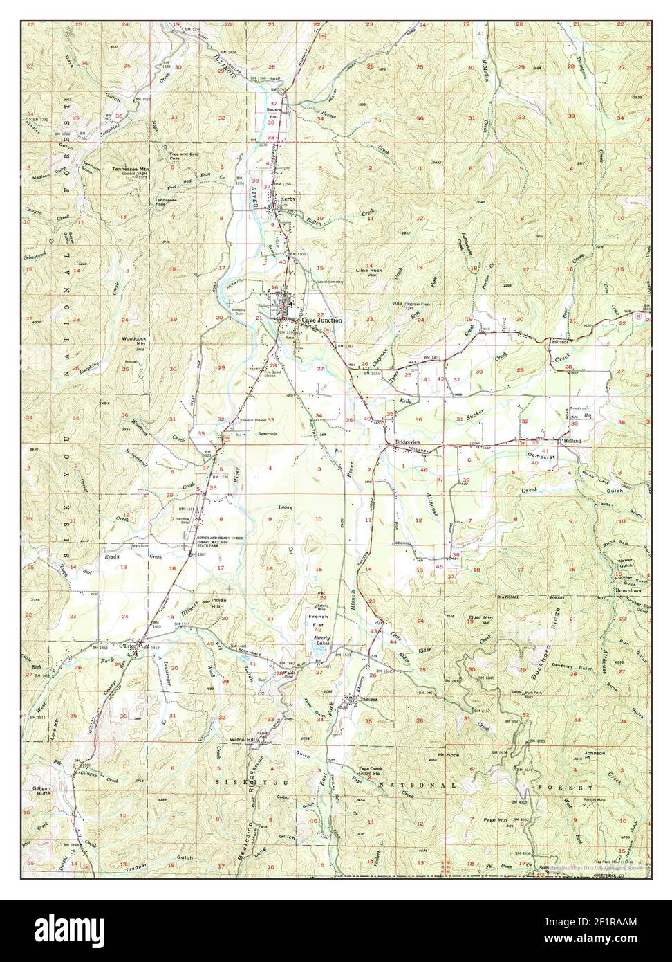 Cave Junction Oregon Map Map Of Cave Junction Oregon Hi-Res Stock Photography And Images - Alamy