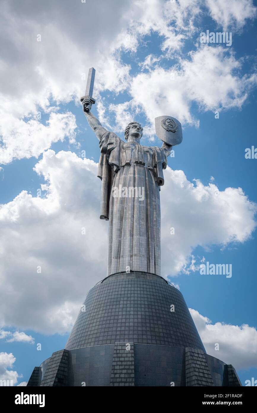 The Motherland Monument at National Museum of the History of Ukraine in the Second World War Memorial Complex - Kiev, Ukraine Stock Photo