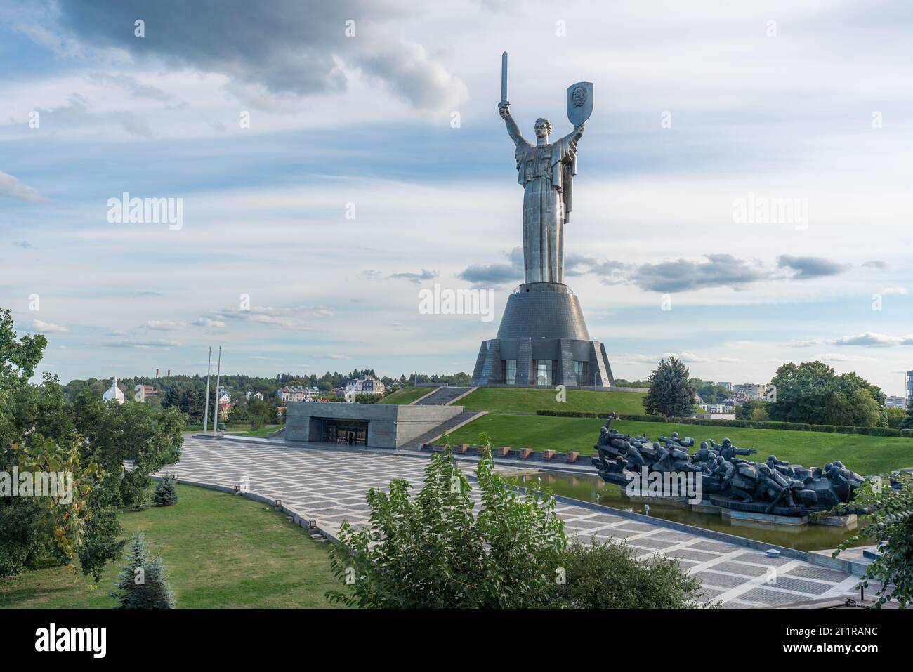 The Motherland Monument at National Museum of the History of Ukraine in the Second World War Memorial Complex - Kiev, Ukraine Stock Photo