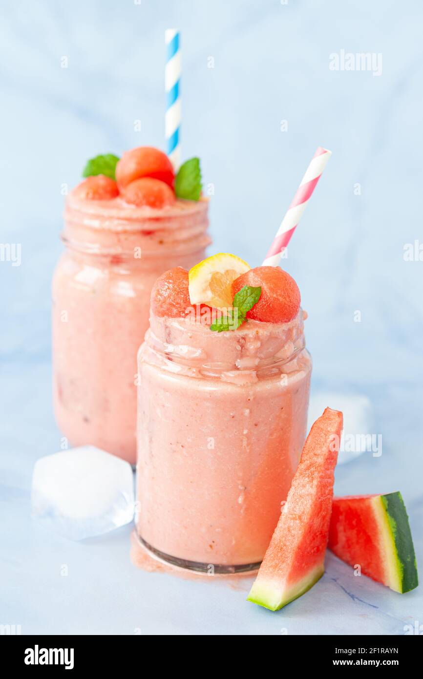 Delicious milkshake with melon Stock Photo Alamy
