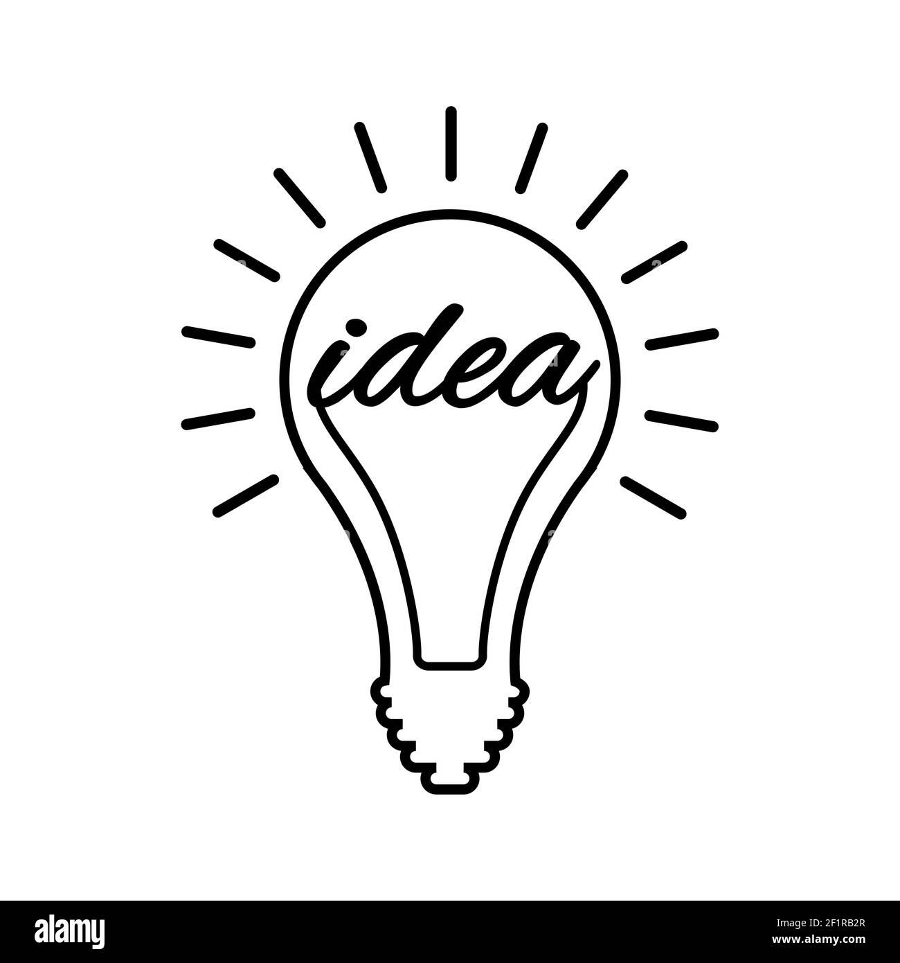 Good idea. Banner light bulb idea concept, creative concept light bulb drawn for stock. Flat style. Vector illustration Stock Vector