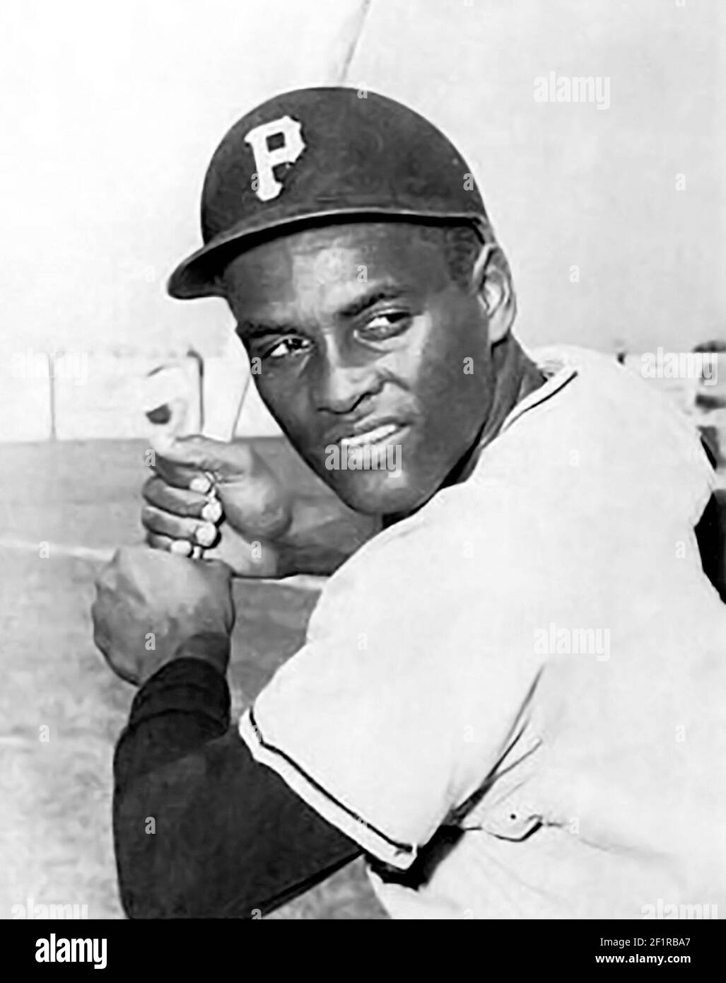 Roberto Clemente. Portrait of the Puerto Rican baseball player, Roberto Enrique Clemente Walker (1934-1972), Pittsburgh Pirates baseball card, 1965 Stock Photo