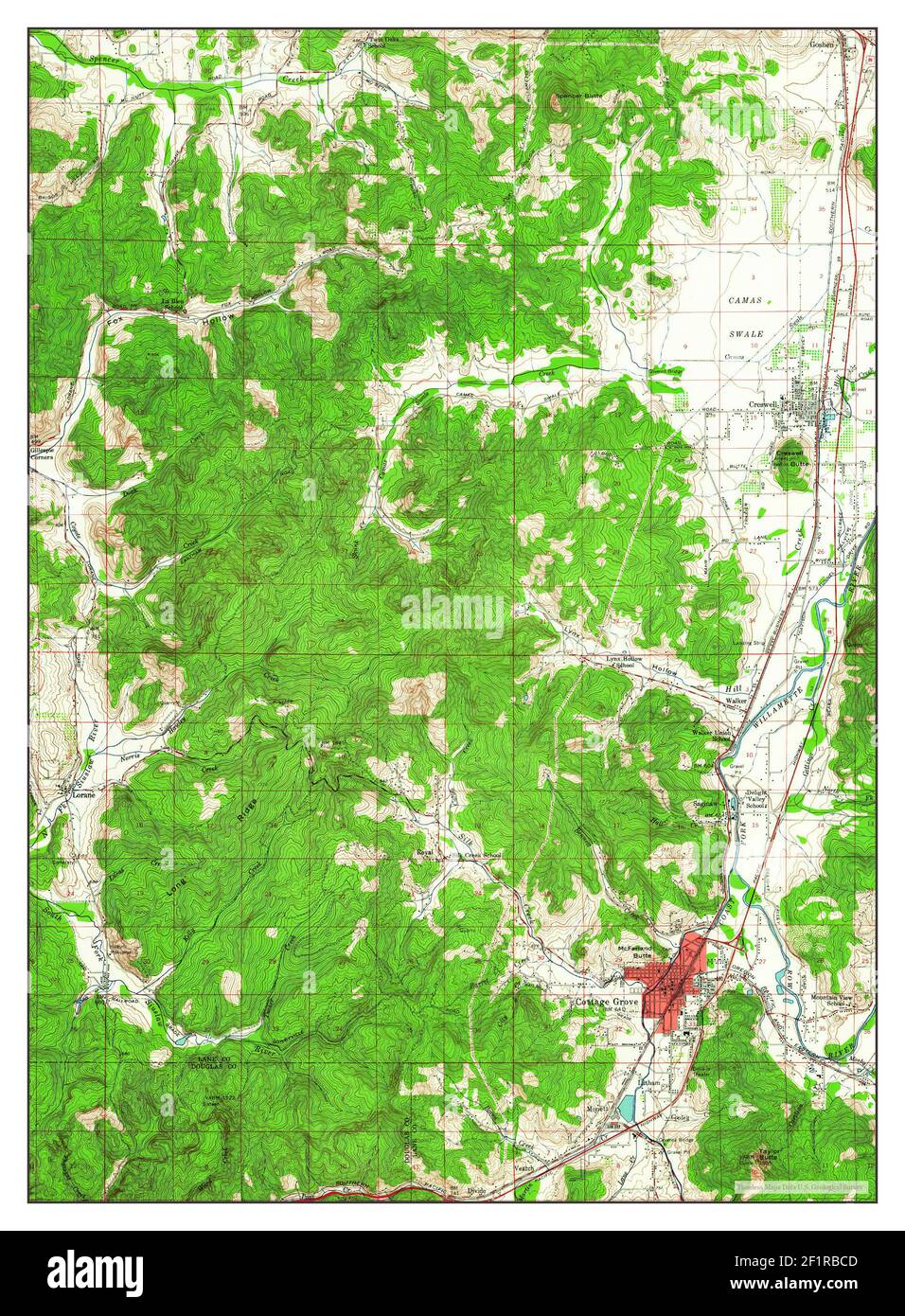 Map of cottage grove oregon hires stock photography and images Alamy