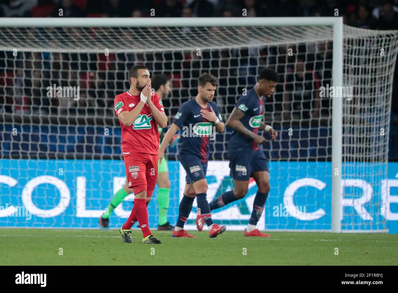 Naim SLITI miised to score, reacted during the French Cup quarter-final match between between Paris Saint-Germain and Dijon FCO on February 26, 2019 at Parc des Princes stadium in Paris, France - Photo Stephane Allaman / DPPI Stock Photo