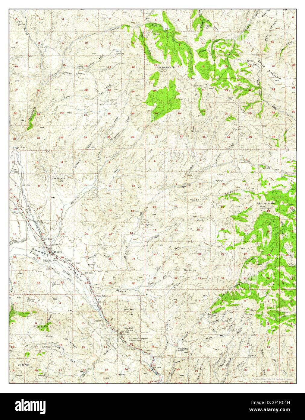 Durkee, Oregon, map 1957, 162500, United States of America by Timeless