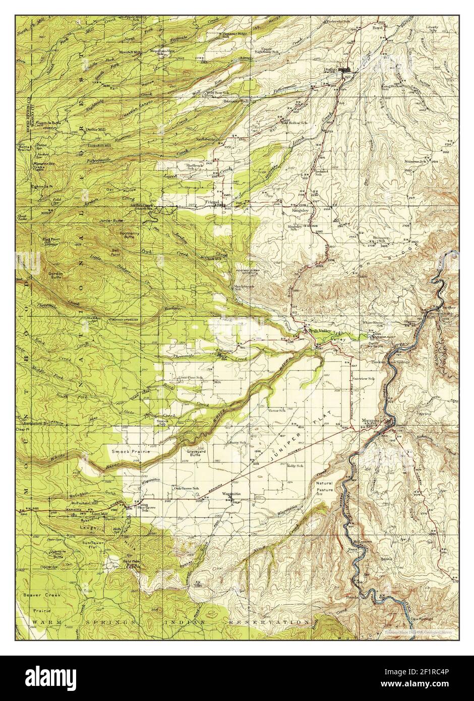 Dufur, Oregon, map 1934, 1125000, United States of America by Timeless