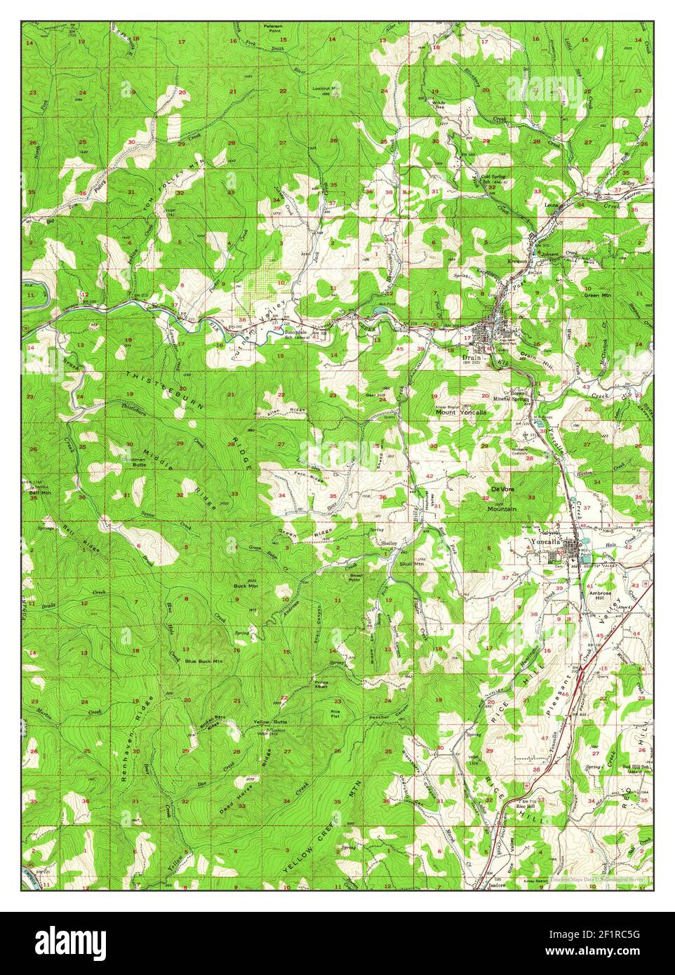 Map of drain oregon hires stock photography and images Alamy
