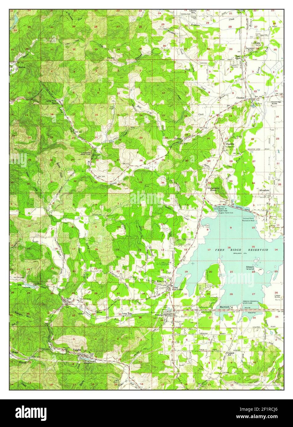 Elmira, Oregon, map 1957, 162500, United States of America by Timeless