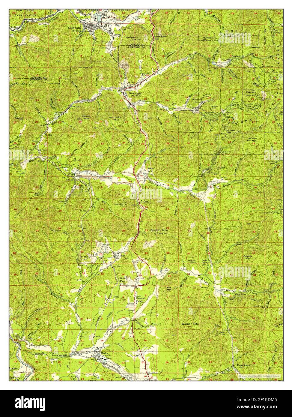 Glendale, Oregon, map 1954, 1:62500, United States of America by ...