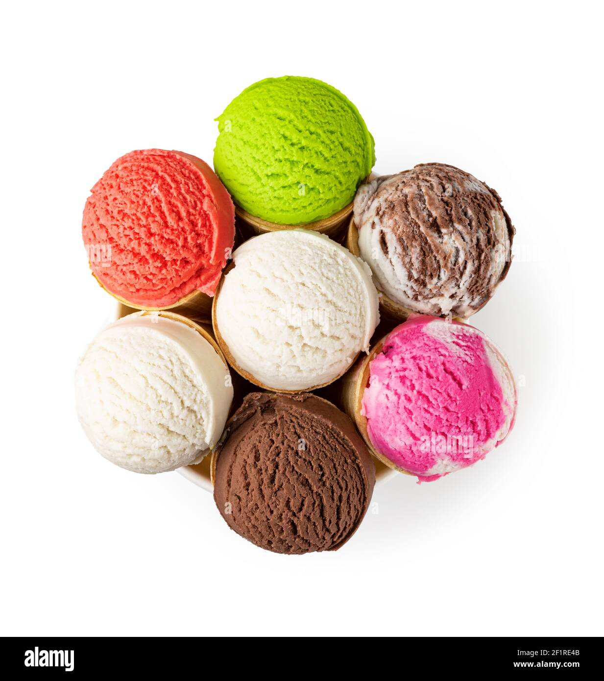 Ice cream waffle cone on white background Stock Photo