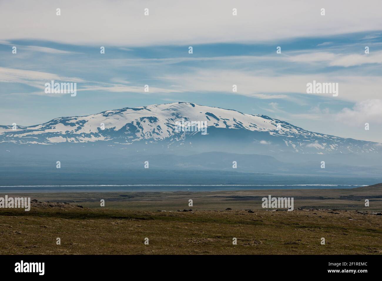 the active volcano Hekla in south Iceland Stock Photo