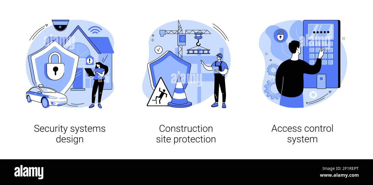 Security solutions abstract concept vector illustrations Stock Vector ...