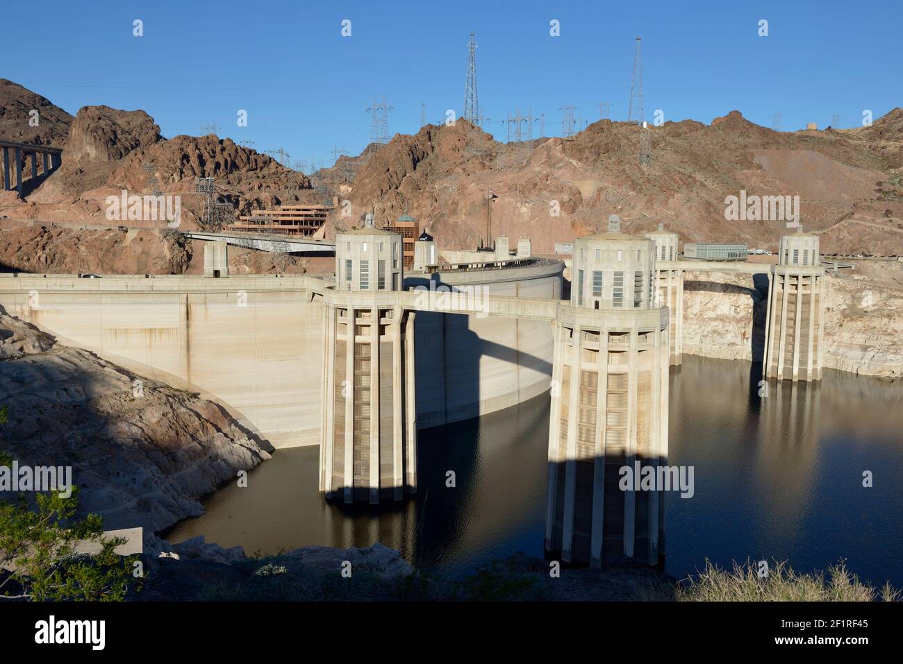 Intake towers of Hoover Dam. Hoover Dam, Arizona, Nevada, USA Stock Photo Alamy