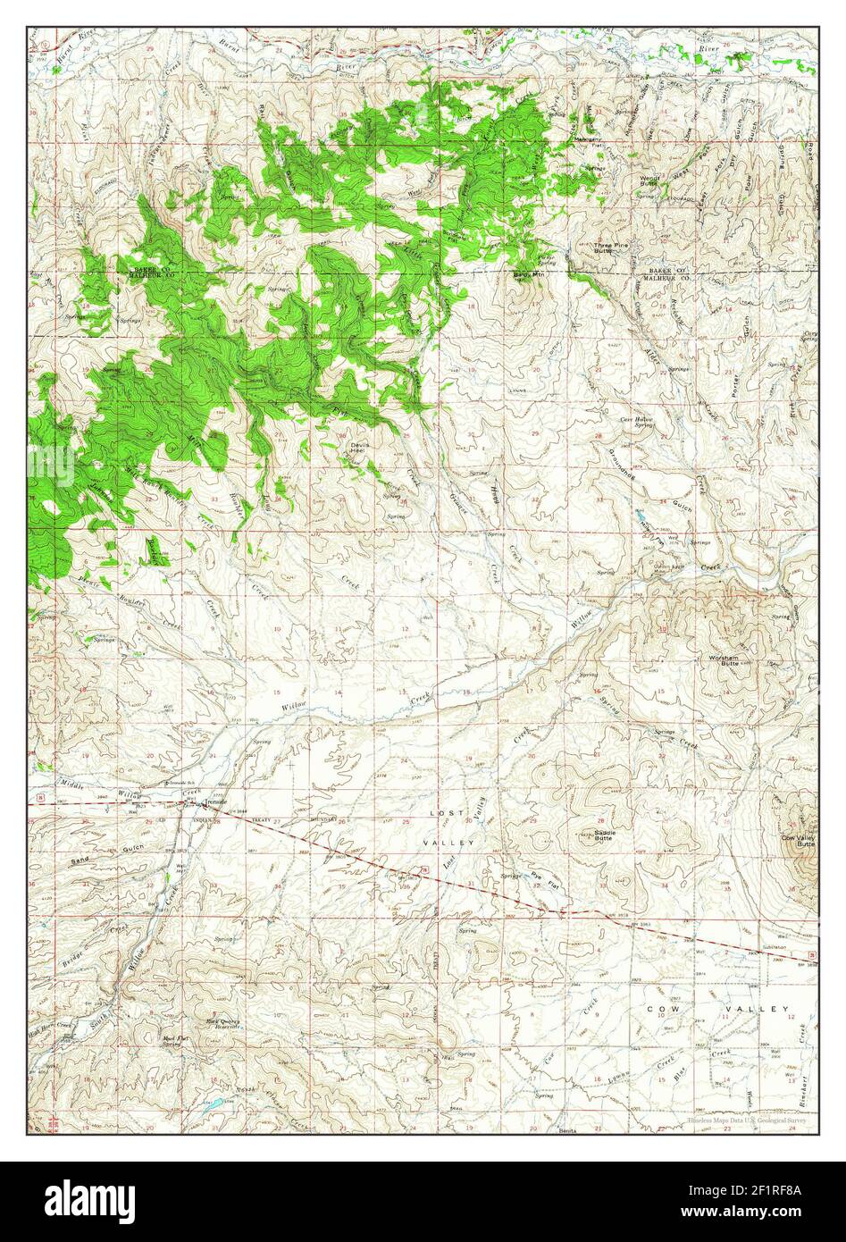 Ironside, Oregon, map 1964, 1:62500, United States of America by Timeless Maps, data U.S. Geological Survey Stock Photo
