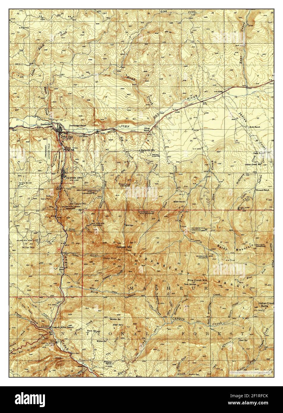 John Day, Oregon, map 1943, 162500, United States of America by