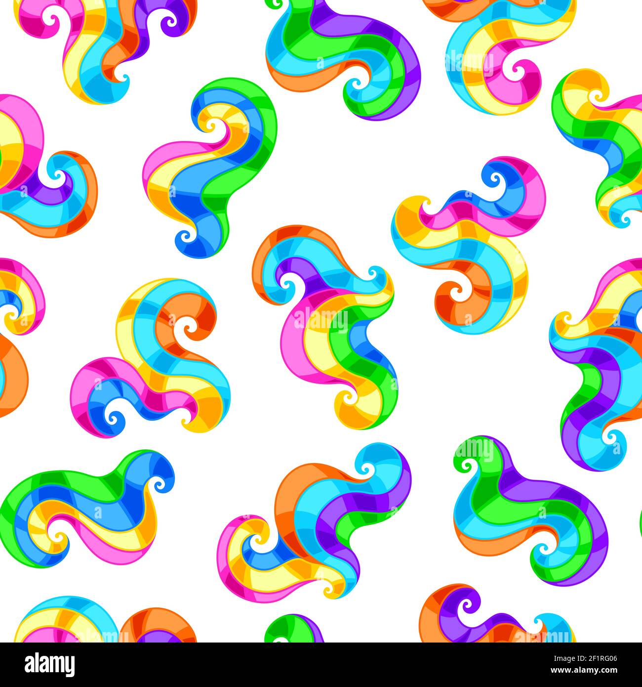 Seamless pattern with abstract colored swirls. Stock Vector