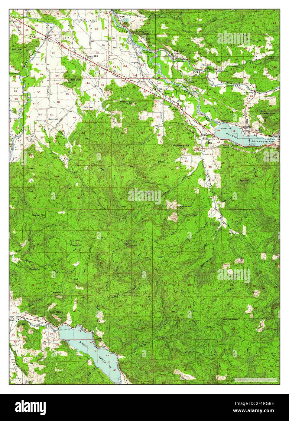 Lowell, Oregon, map 1955, 162500, United States of America by Timeless
