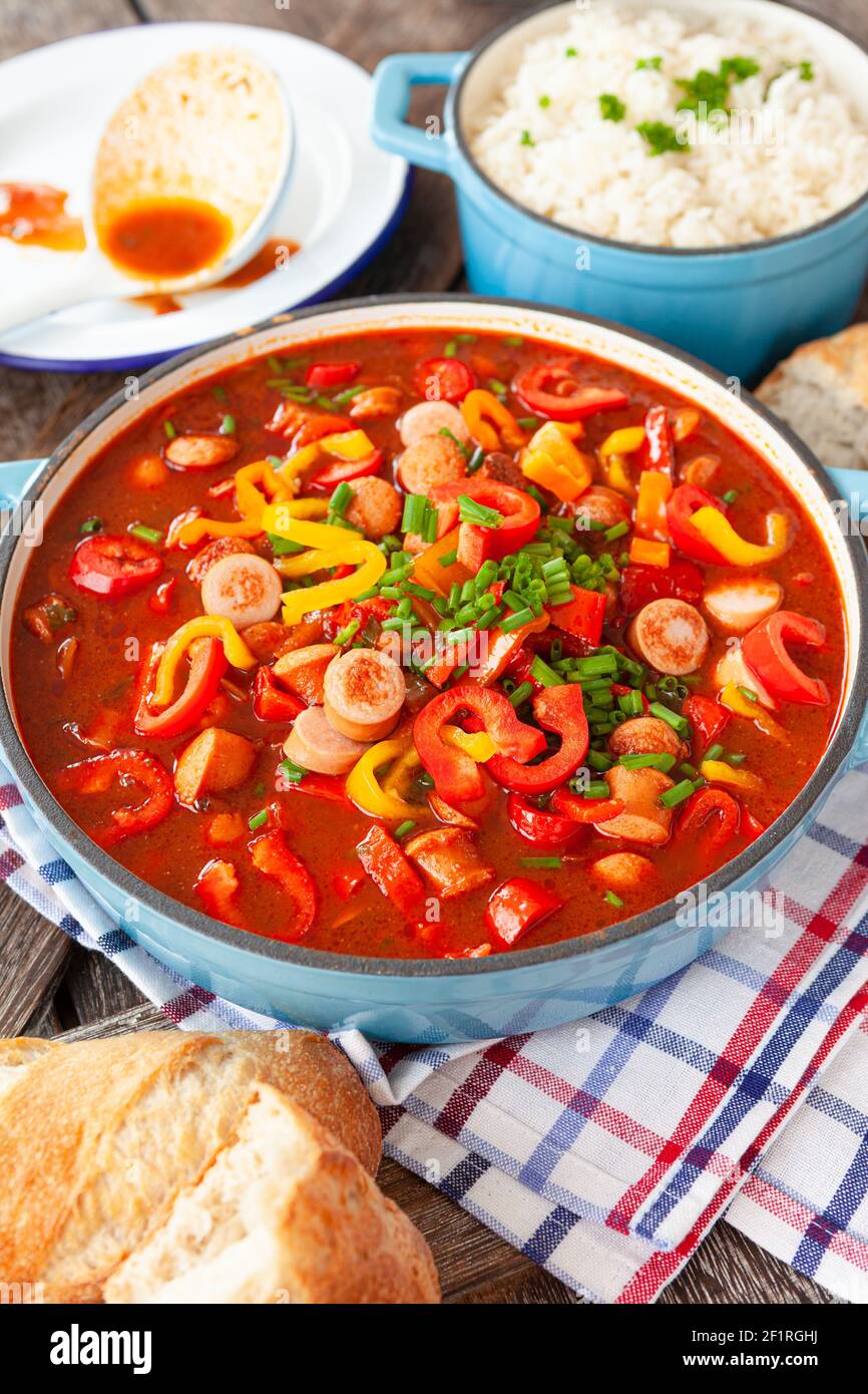 Sausage goulash with paprika Stock Photo Alamy