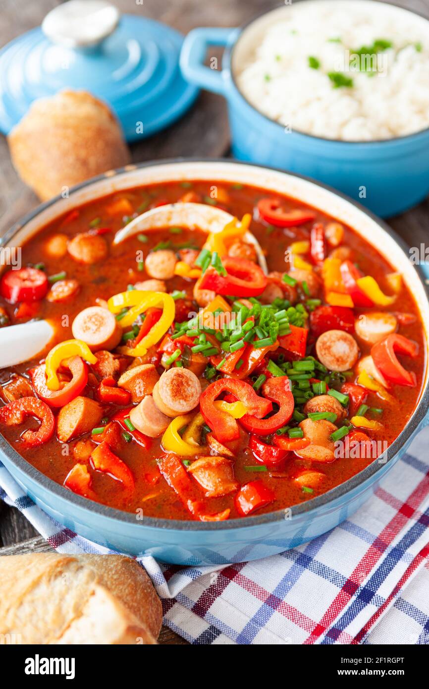 Sausage goulash with paprika Stock Photo Alamy