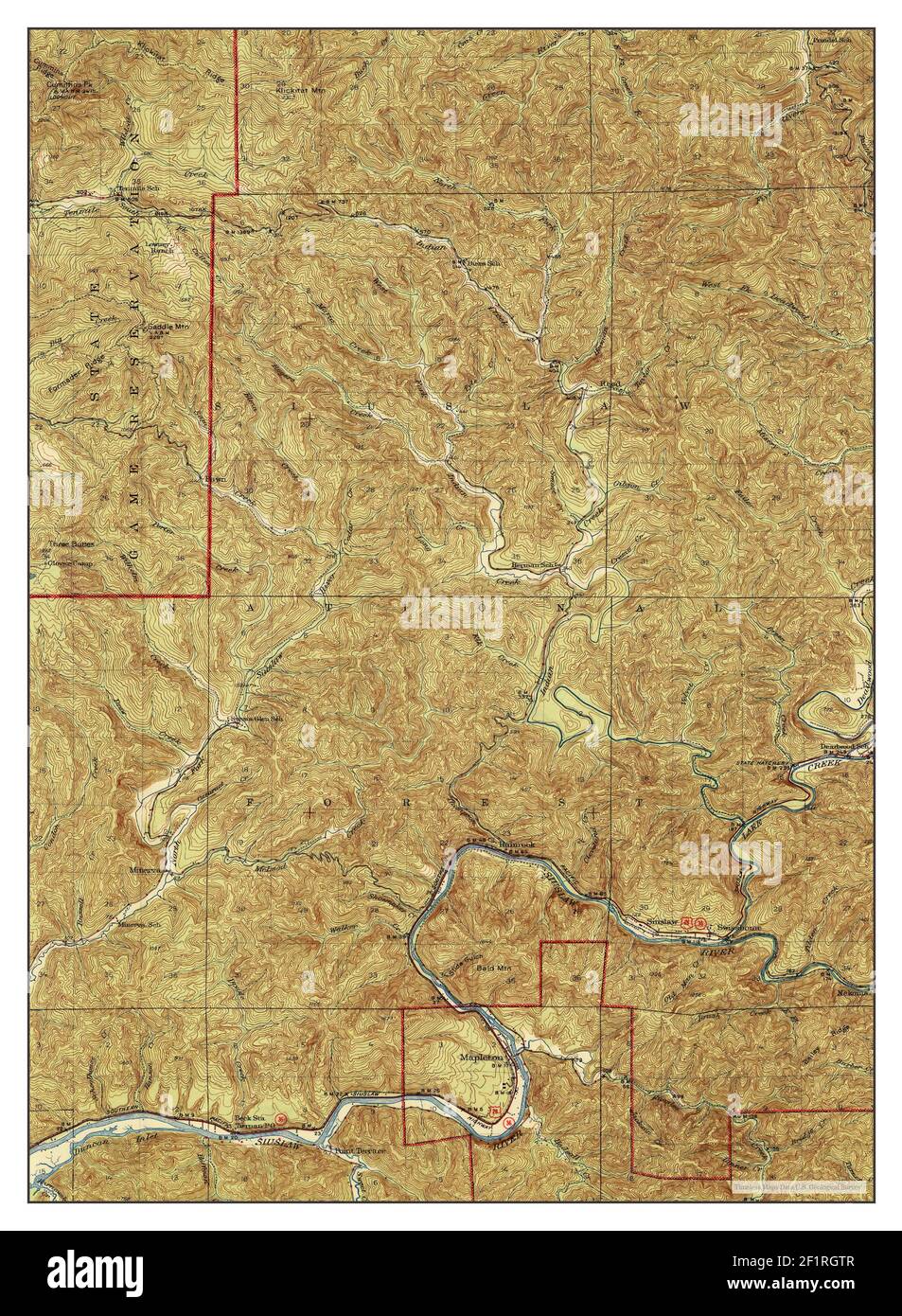 Mapleton, Oregon, map 1945, 162500, United States of America by