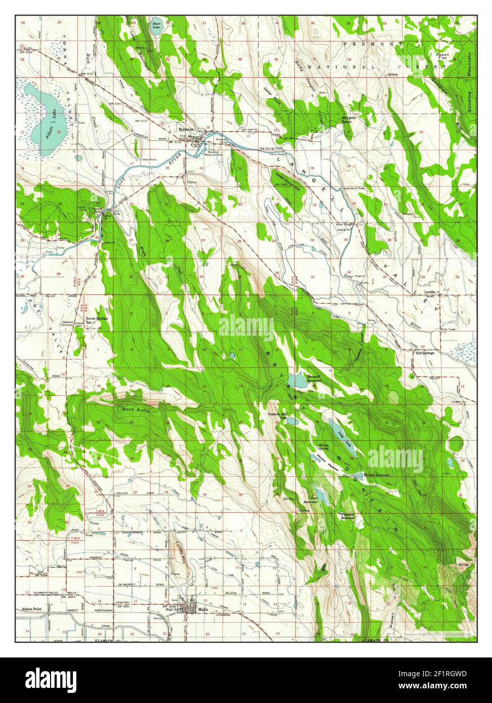 Malin, Oregon, map 1957, 162500, United States of America by Timeless Maps, data U.S