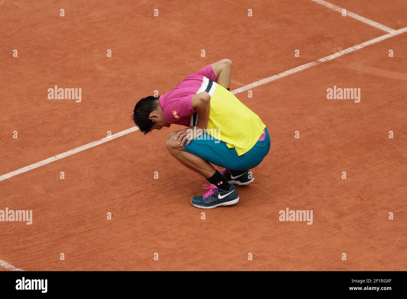 Kei Nishikori (JPN) won against Benoit PAIRE (FRA), reaction by being ...