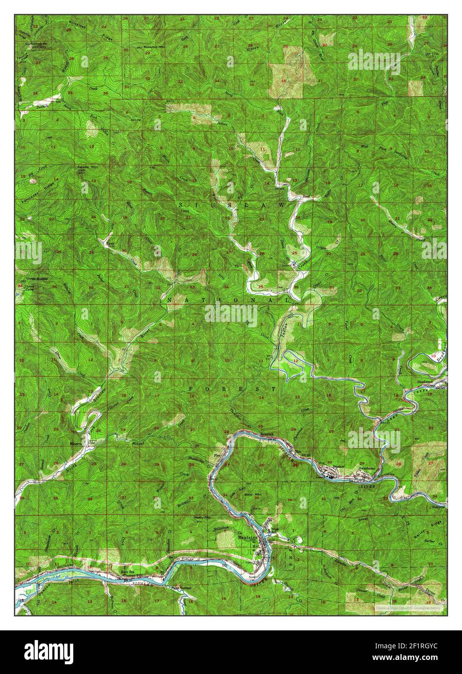 Mapleton, Oregon, map 1957, 162500, United States of America by