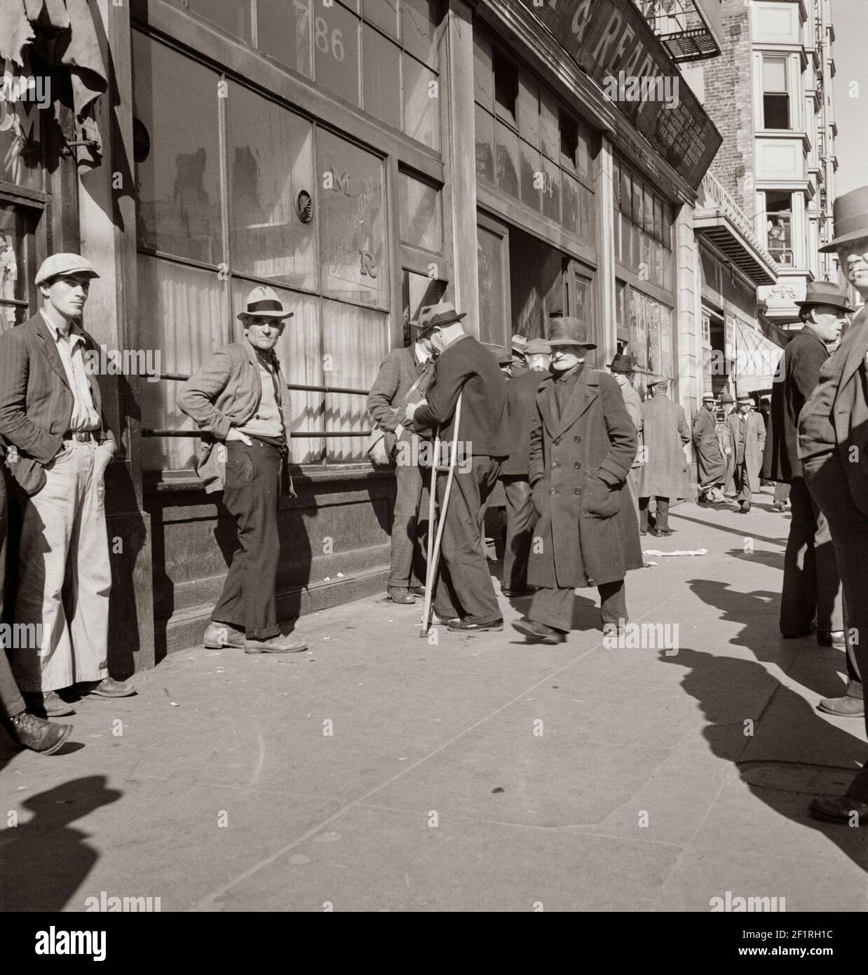 Skid Row. Howard Street, the street of the unemployed in San Francisco