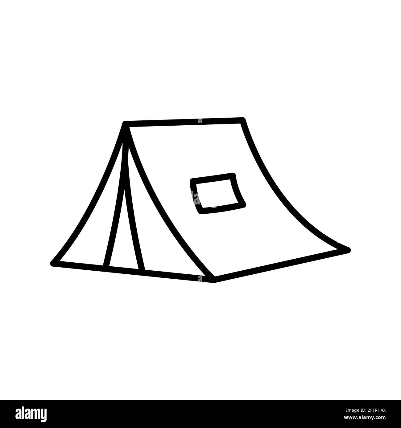 An illustration of a unique tent line vector icon in a white background ...