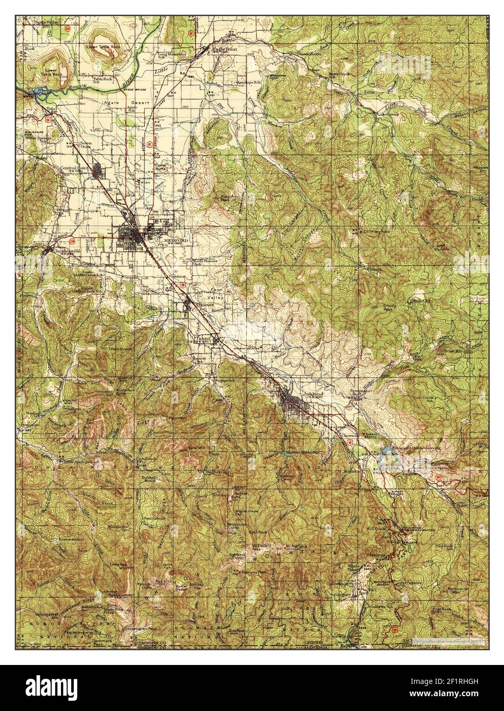 Medford, Oregon, map 1938, 1:125000, United States of America by Timeless Maps, data U.S. Geological Survey Stock Photo