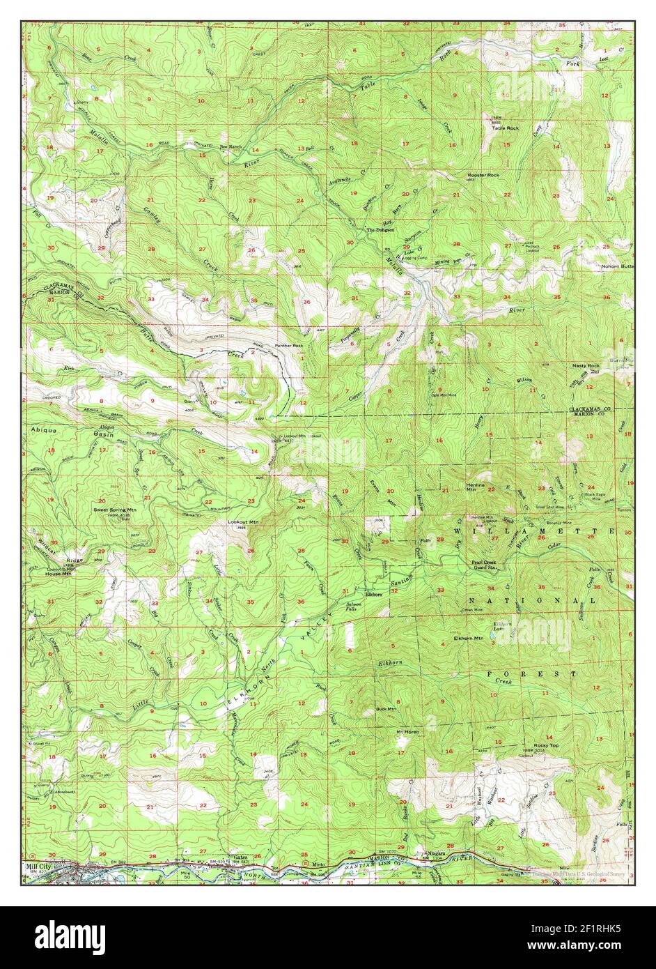 Mill City, Oregon, map 1955, 162500, United States of America by