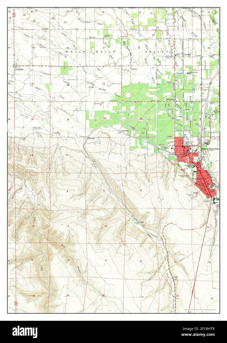 MiltonFreewater, Oregon, map 1964, 124000, United States of America