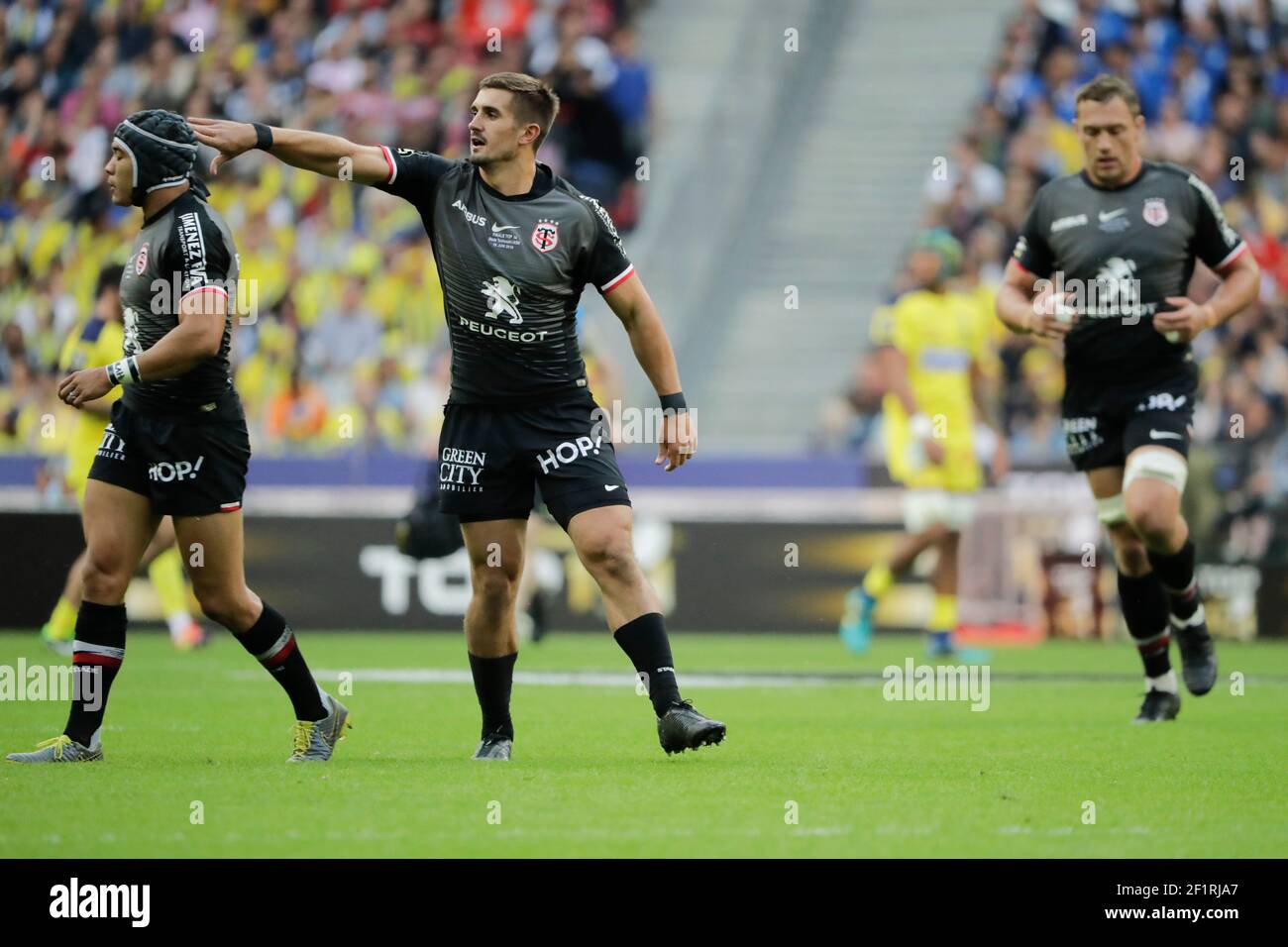 Thomas Ramos (Stade Toulousain) scored a penalty during the French  championship Top 14 Final rugby union match between Stade Toulousain and  ASM Clermont on June 15, 2019 at Stade de France in