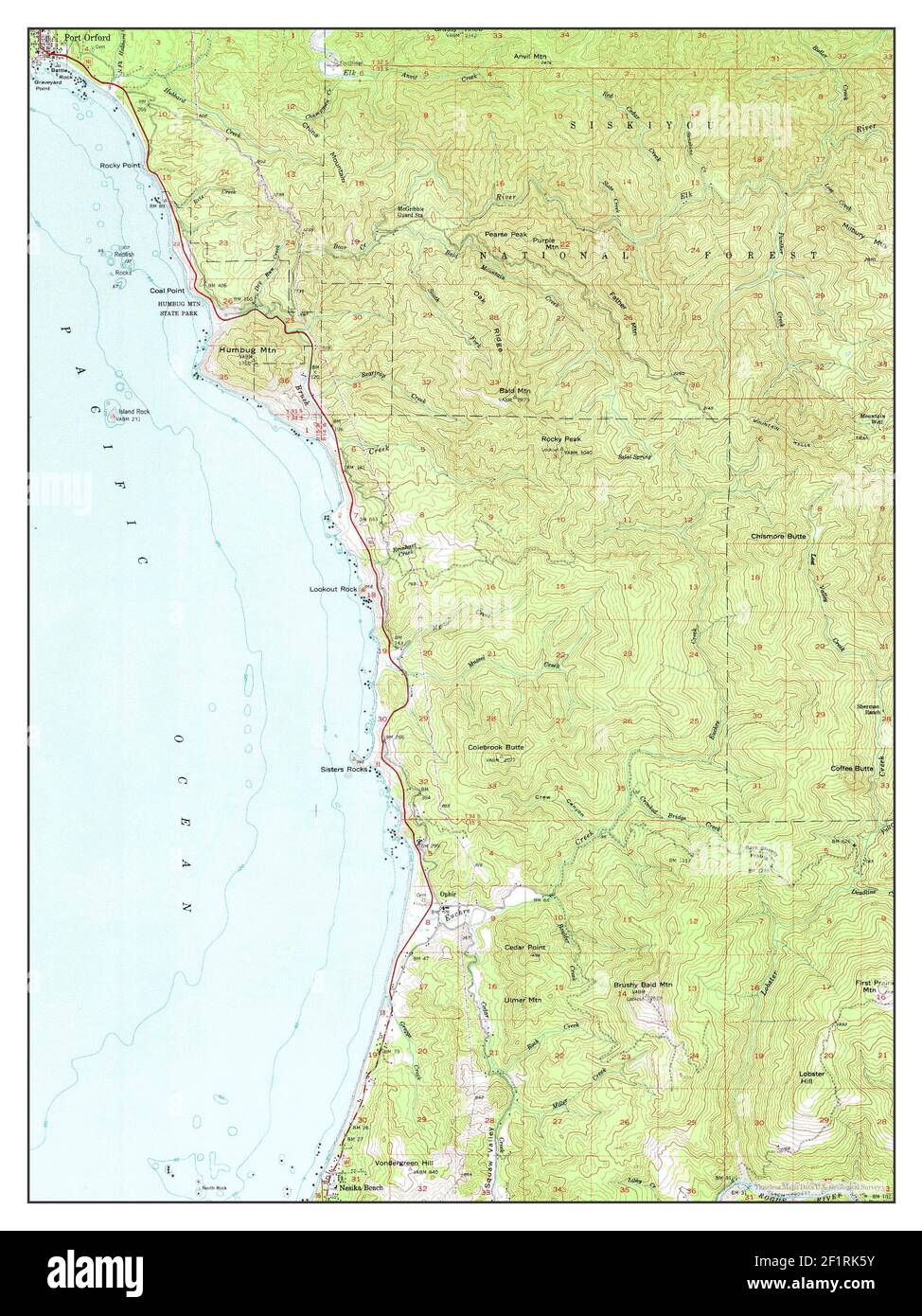Port Orford Oregon Map Map Of Port Orford High Resolution Stock Photography And Images - Alamy
