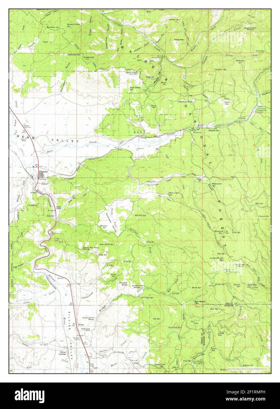 Seneca, Oregon, map 1961, 162500, United States of America by Timeless