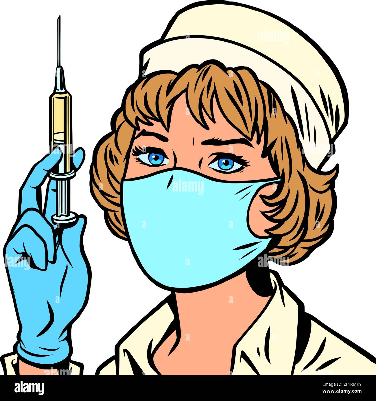 Nurse with a syringe and a vaccine Stock Vector