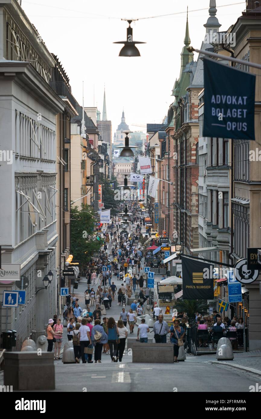 Drottninggatan, Stockholm, Sweden. Stock Photo