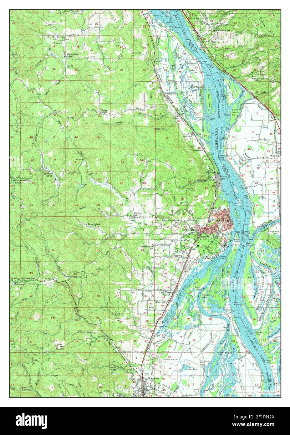 St Helens Oregon Map St Helens, Oregon, Map 1954, 1:62500, United States Of America By Timeless  Maps, Data U.s. Geological Survey Stock Photo - Alamy