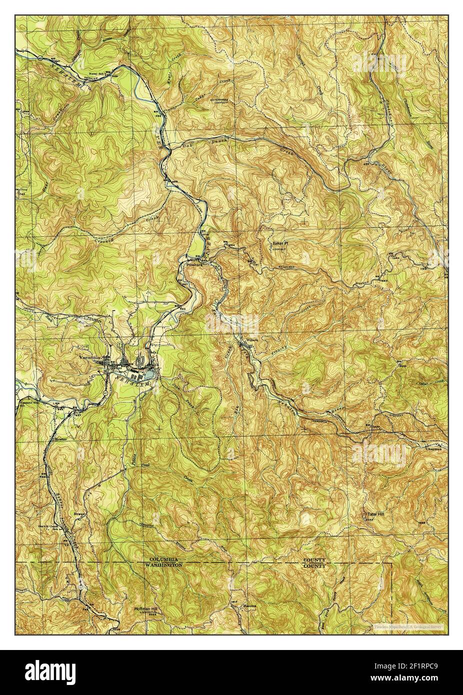 Vernonia, Oregon, map 1943, 1:62500, United States of America by Timeless Maps, data U.S. Geological Survey Stock Photo