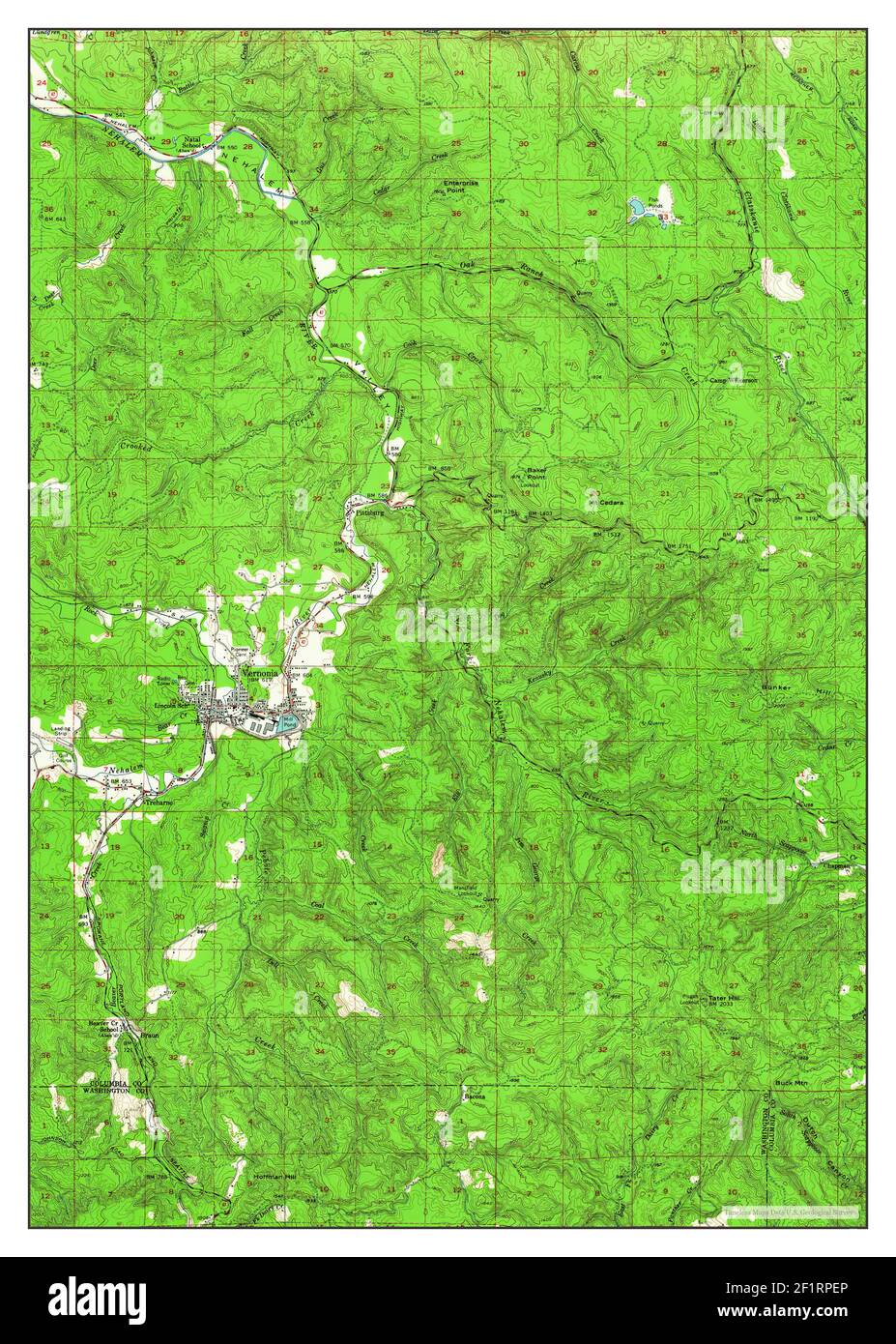 Vernonia, Oregon, map 1955, 1:62500, United States of America by Timeless Maps, data U.S. Geological Survey Stock Photo