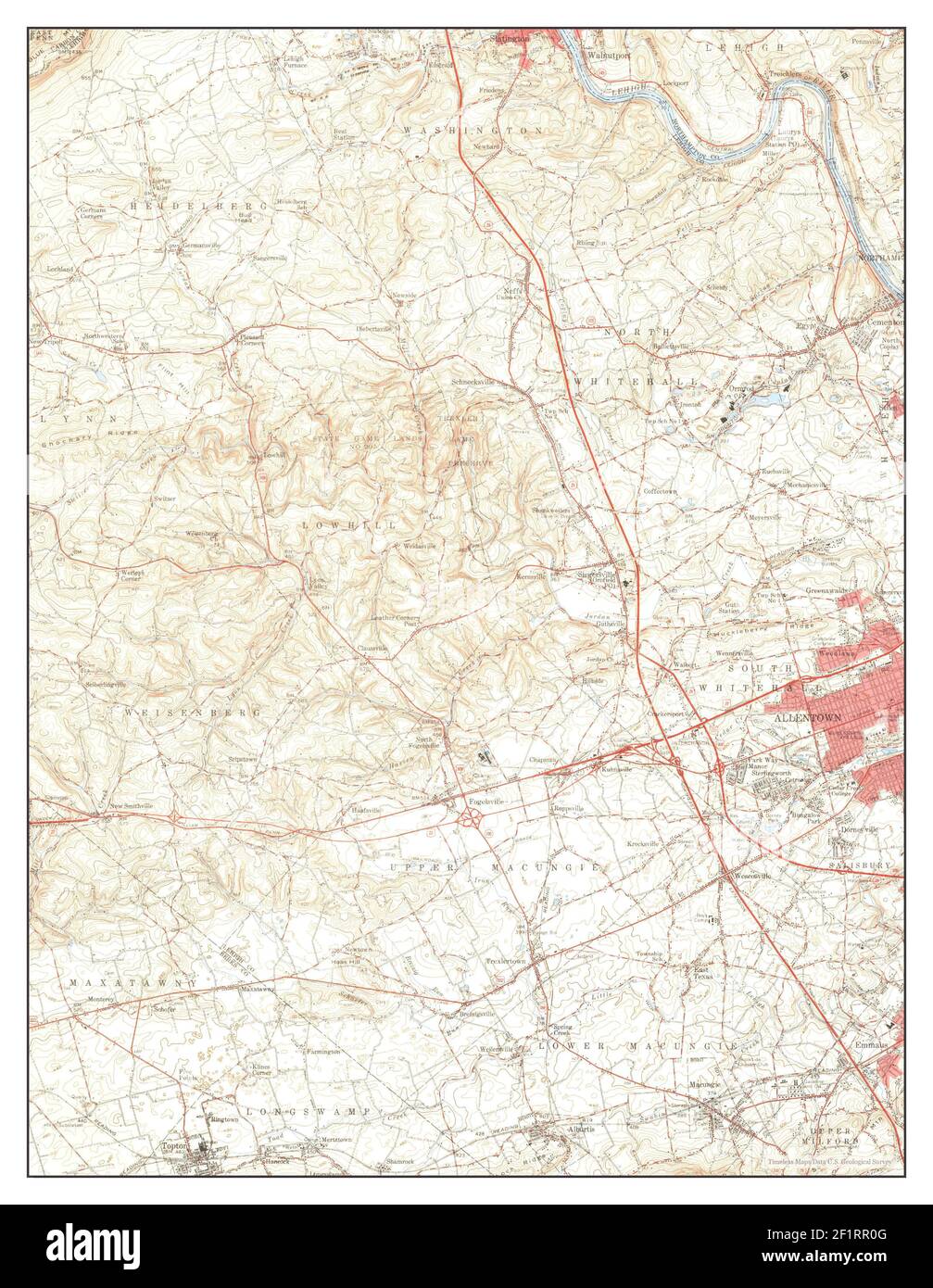 Alburtis, Pennsylvania, map 1957, 162500, United States of America by