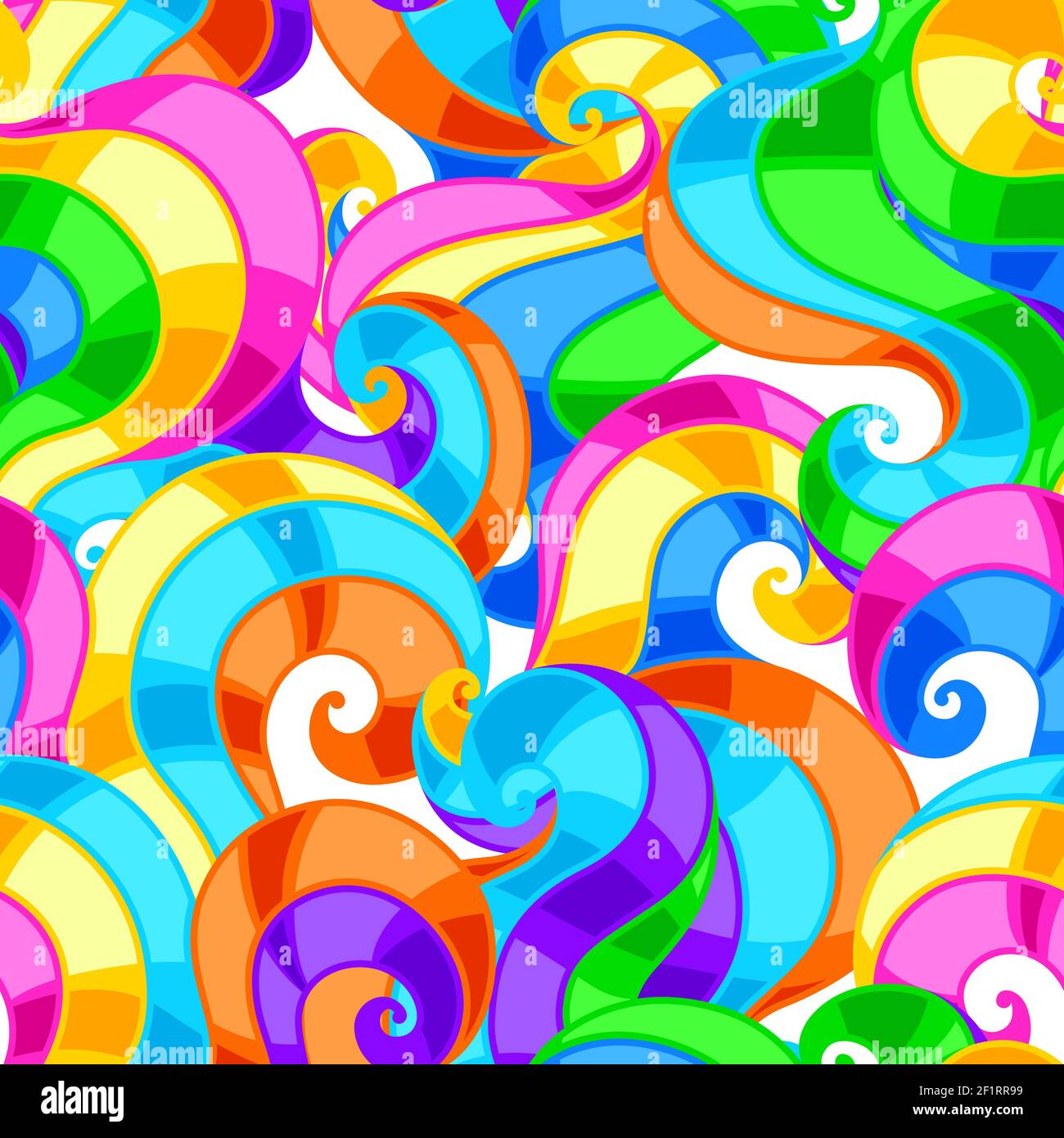 Seamless pattern with abstract colored swirls. Stock Vector