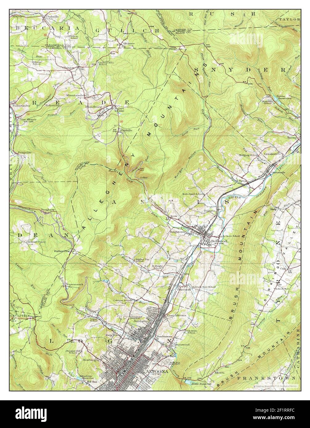 Altoona, Pennsylvania, map 1920, 1:62500, United States of America by Timeless Maps, data U.S. Geological Survey Stock Photo