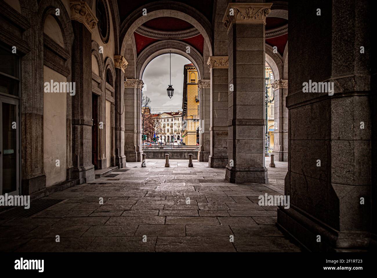 Italy Piedmont Turin - Porta Nuova Station - Arcade Stock Photo