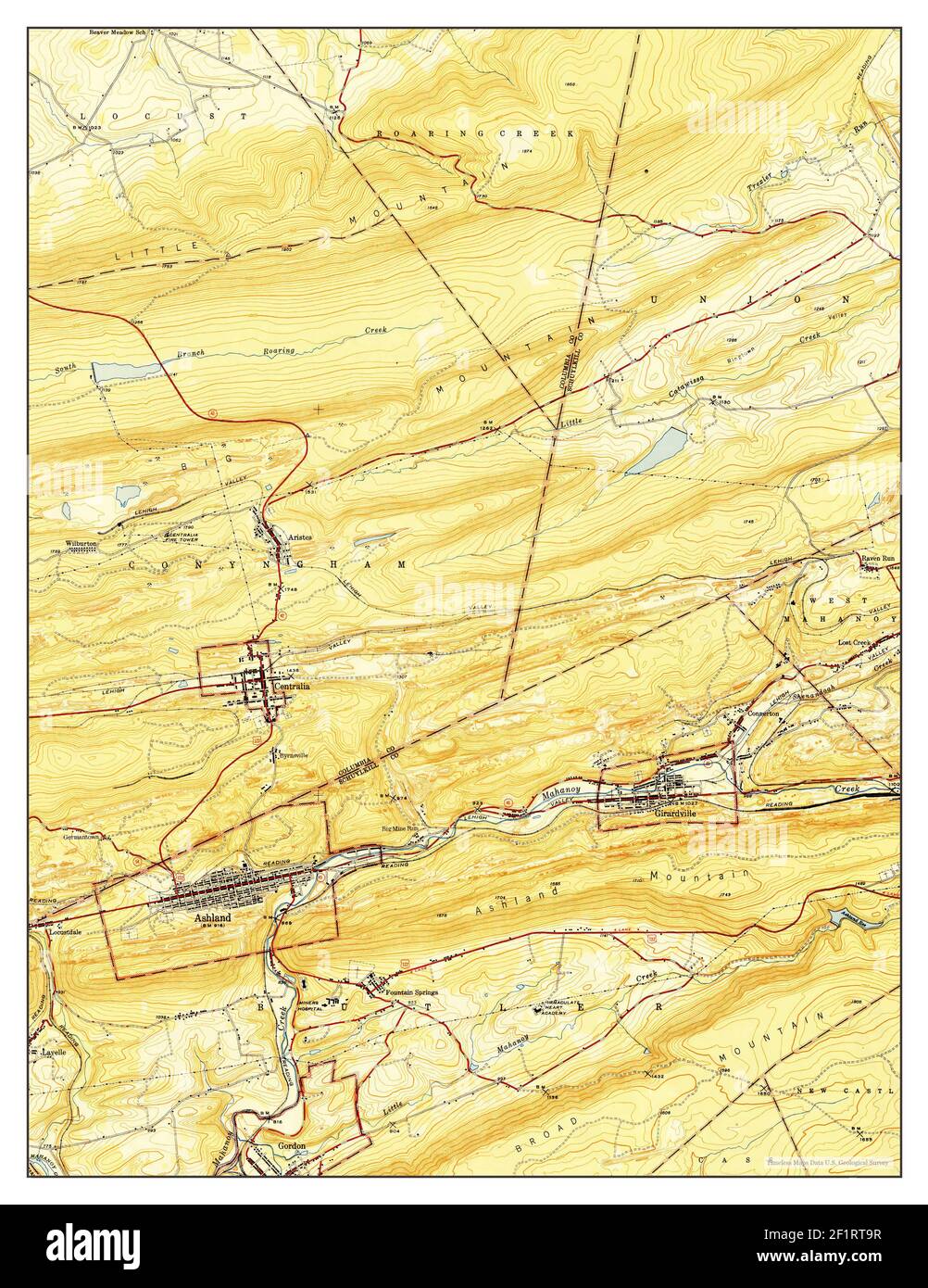 Ashland, Pennsylvania, map 1947, 124000, United States of America by