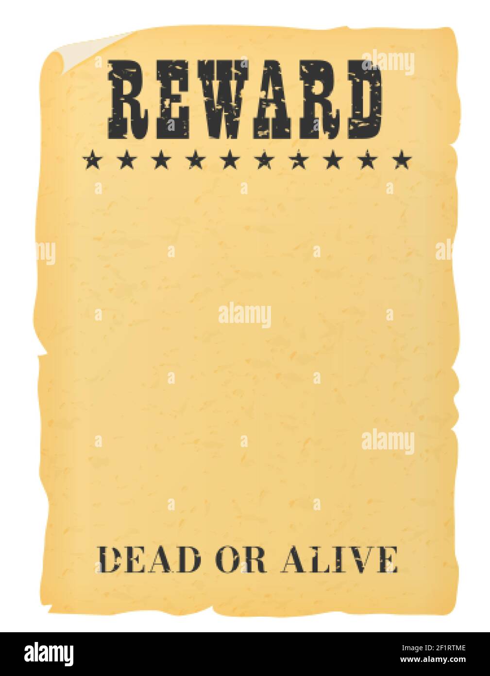 Vintage western reward placard. Wanted dead or alive poster template Stock Vector