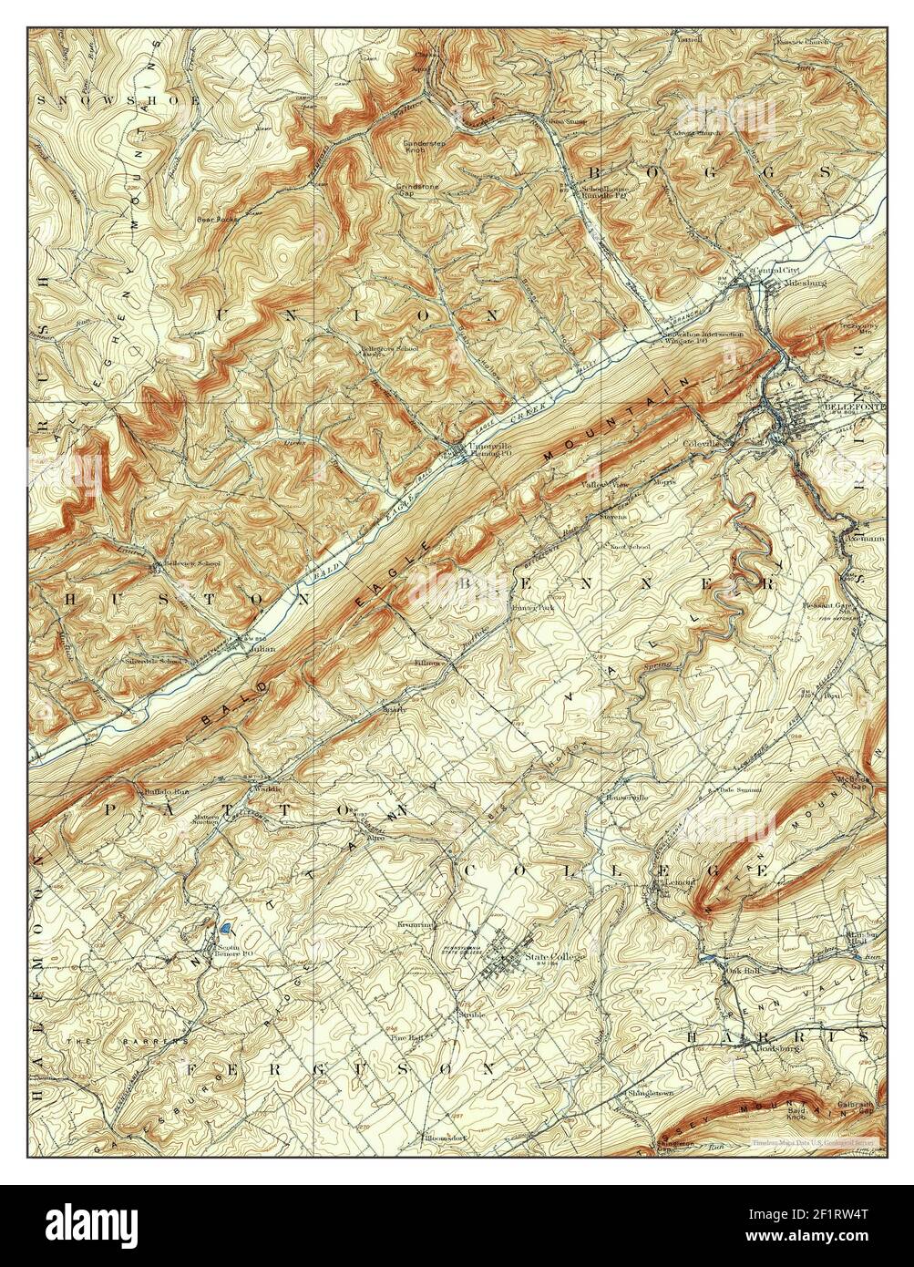 Bellefonte, Pennsylvania, map 1908, 162500, United States of America