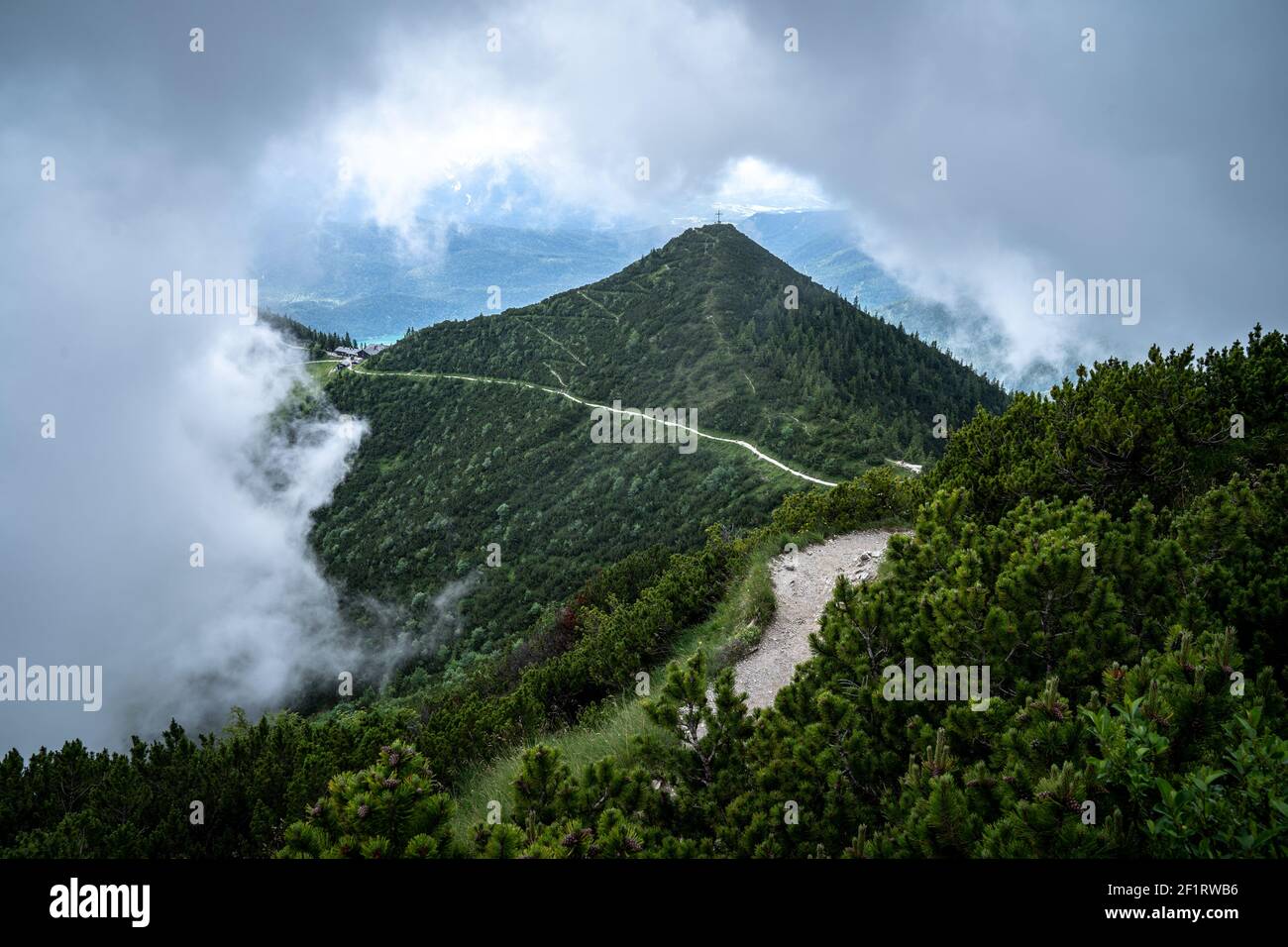 view at the herzogstand mountain in bavaria Stock Photo