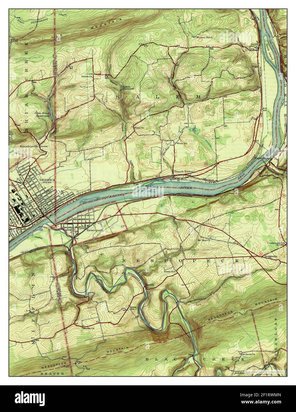 Berwick, Pennsylvania, map 1946, 131680, United States of America by Timeless Maps, data U.S
